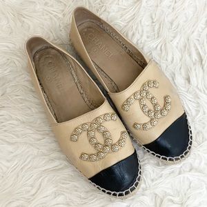 Chanel Espadrille Camellia Studded Size 40